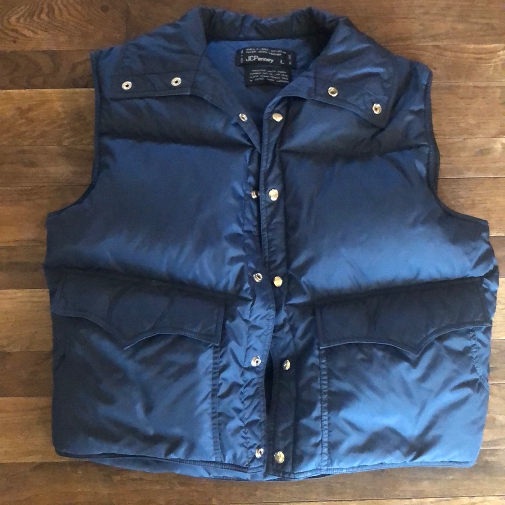 Vintage JC Penny Goose Down Puffer Vest Sz L